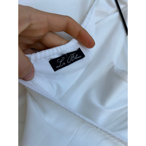 NWT Strapless White‎ Cropped Dressy Jumpsuit, Wide Leg, Front Cut Out, Sz Small - Picture 4 of 6